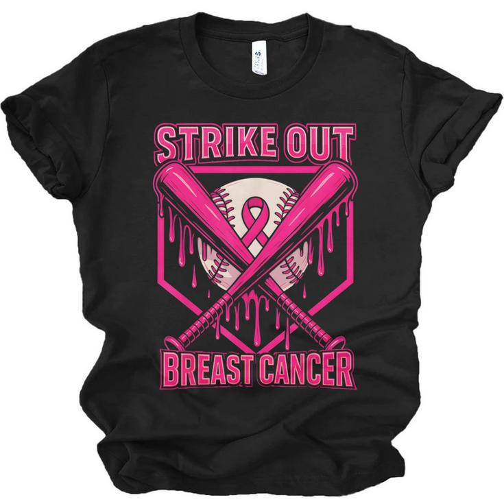 Strike Out Breast Cancer Baseball Ice Cream Drip Unisex Jersey T-Shirt