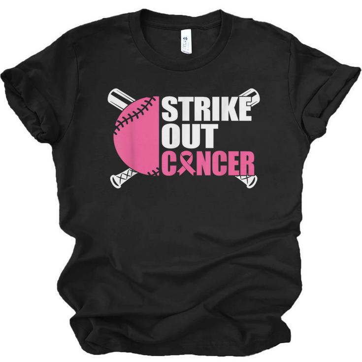 Strike Out Cancer Breast Cancer Awareness Baseball Warrior Unisex Jersey T-Shirt