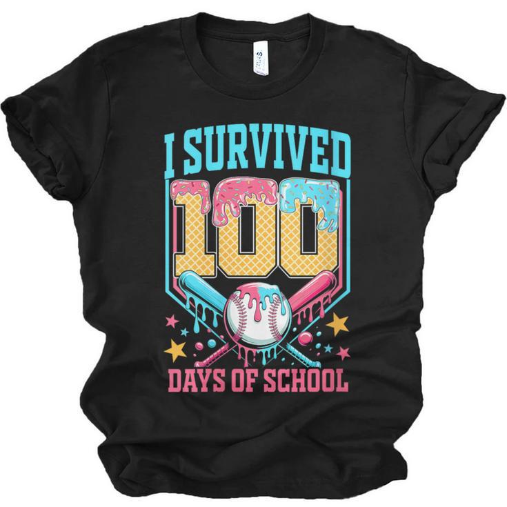I Survived 100 Days Of School Baseball Drip Students Teacher Unisex Jersey T-Shirt