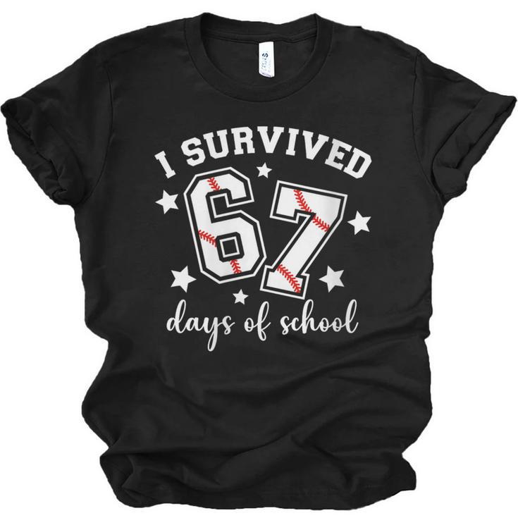 I Survived 67 Days Of School Baseball Six Seven Teacher Unisex Jersey T-Shirt