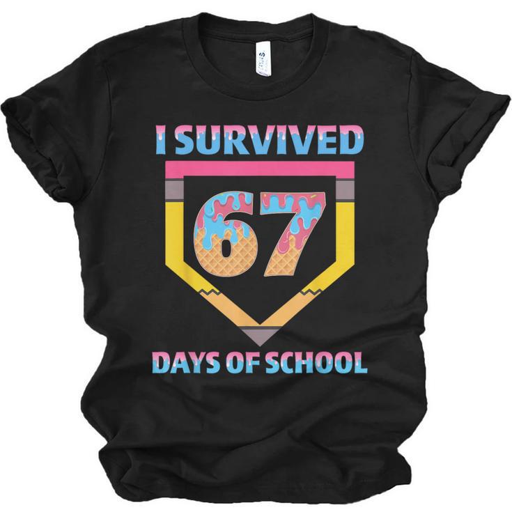 I Survived 67 Days Of School Baseball Trend For Boys Girls Unisex Jersey T-Shirt