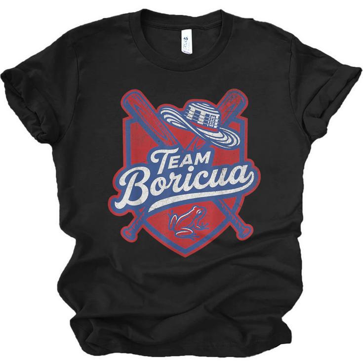 Team Boricua Puerto Rico Baseball Coqui Frog Pava Hat Fan Unisex Jersey T-Shirt