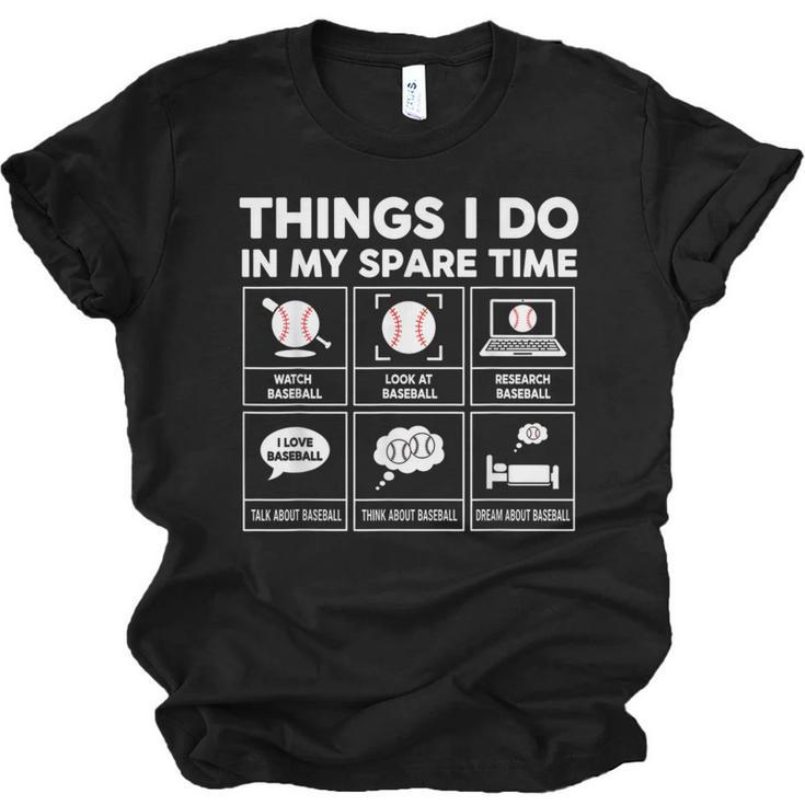 Things I Do Spare Time Baseball Player Men Women Kids Unisex Jersey T-Shirt