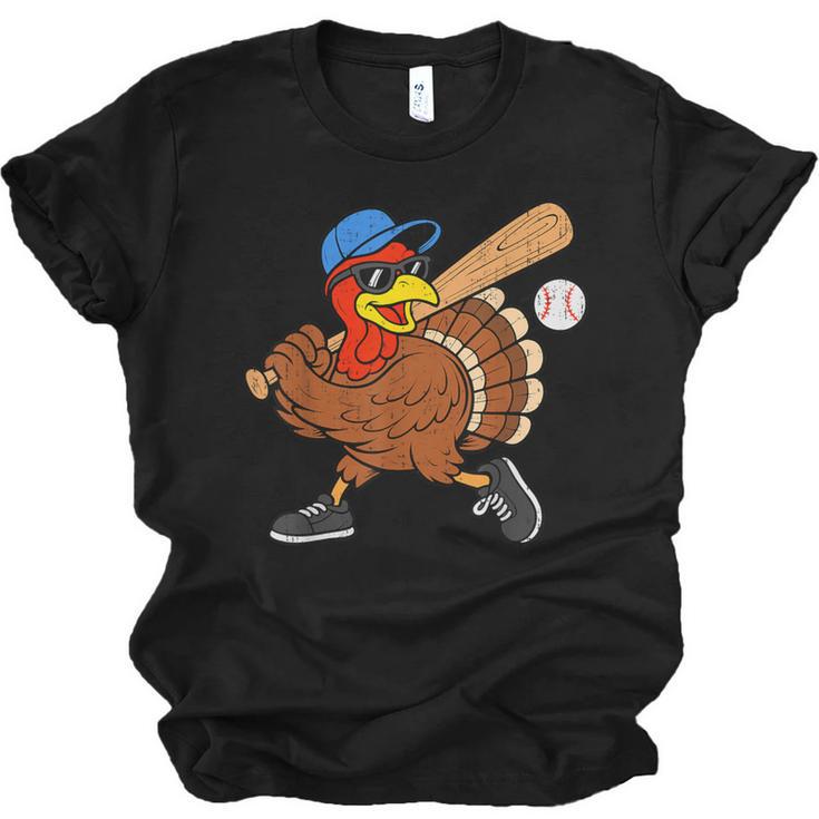 Turkey Baseball Thanksgiving Sports Humor Men Boy Kids Unisex Jersey T-Shirt