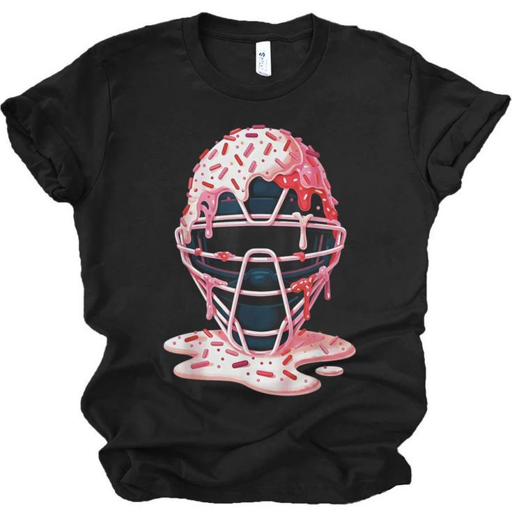 Valentine Baseball Catcher Mask Ice Cream Drip Tee For Boys Unisex Jersey T-Shirt