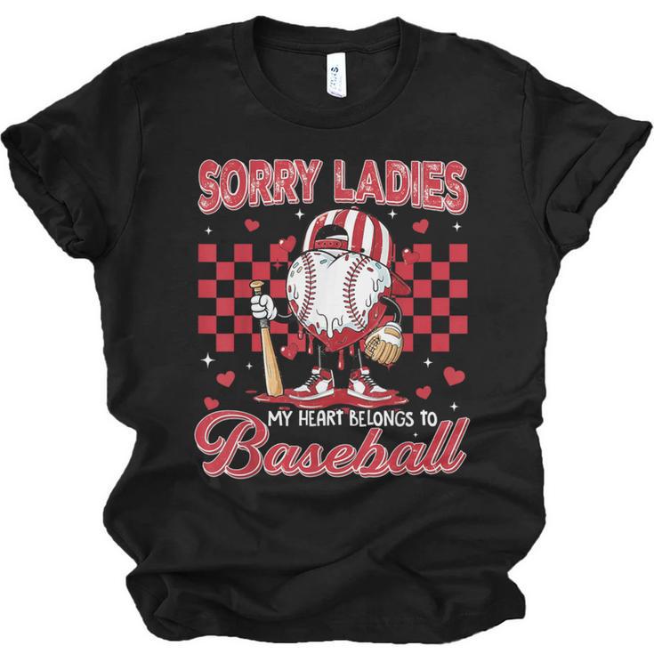 Valentine My Heart Belongs Baseball Lover Boy Men Unisex Jersey T-Shirt