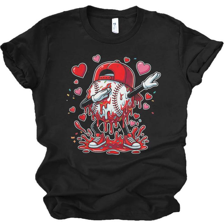 Valentines Baseball Toddler Boys Kids Dabbing Baseball Drip Unisex Jersey T-Shirt