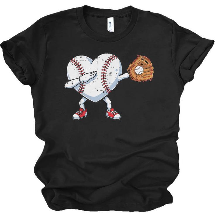 Valentines Day Baseball Ball Heart Dab Boys Kids Men Unisex Jersey T-Shirt