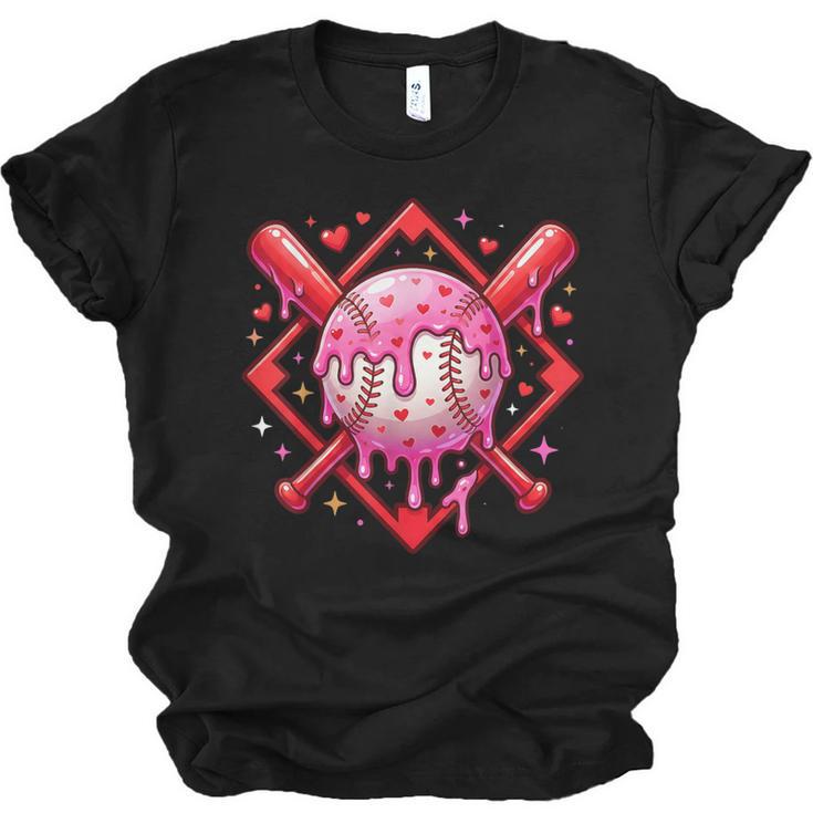Valentines Day Baseball Boys Ice Cream Drip Heart Youth Kids Unisex Jersey T-Shirt