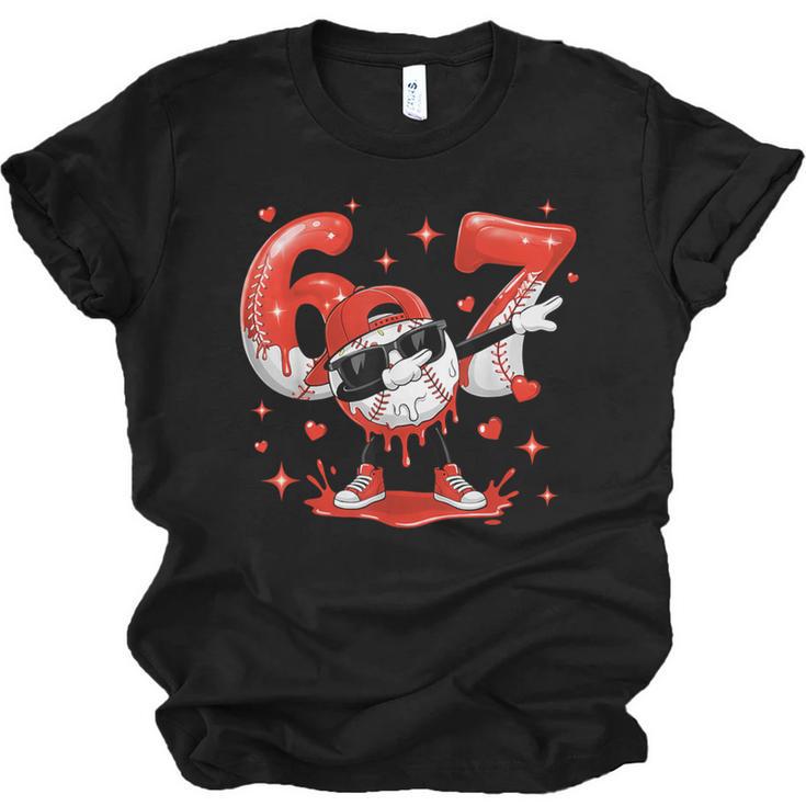 Valentines Day Six Seven Baseball 6 7 Meme Dab Heart Boys Unisex Jersey T-Shirt