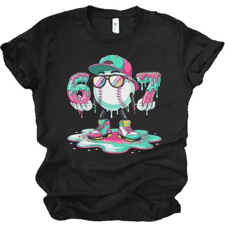 Women's 67 Meme Six Seven 6 7 Meme Baseball Ice Cream Drip Unisex Jersey T-Shirt