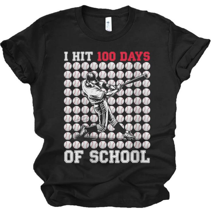 Women's I Hit 100 Days Of School Baseball 100th Day Boys Kids Unisex Jersey T-Shirt
