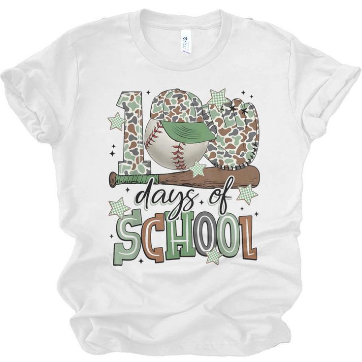 100 Days Of School Baseball Camo Men Boy Kid Unisex Jersey T-Shirt