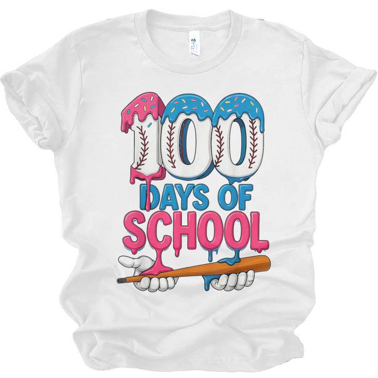 100 Days Of School Baseball Drip Bat 100th Day Of School Boy Unisex Jersey T-Shirt