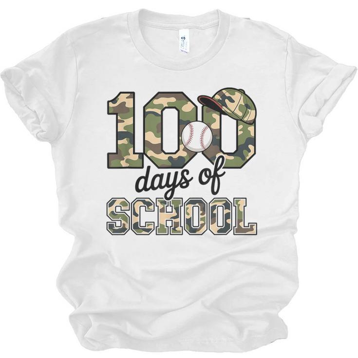 100 Days Of School Camo Baseball Camouflage For Kids Unisex Jersey T-Shirt