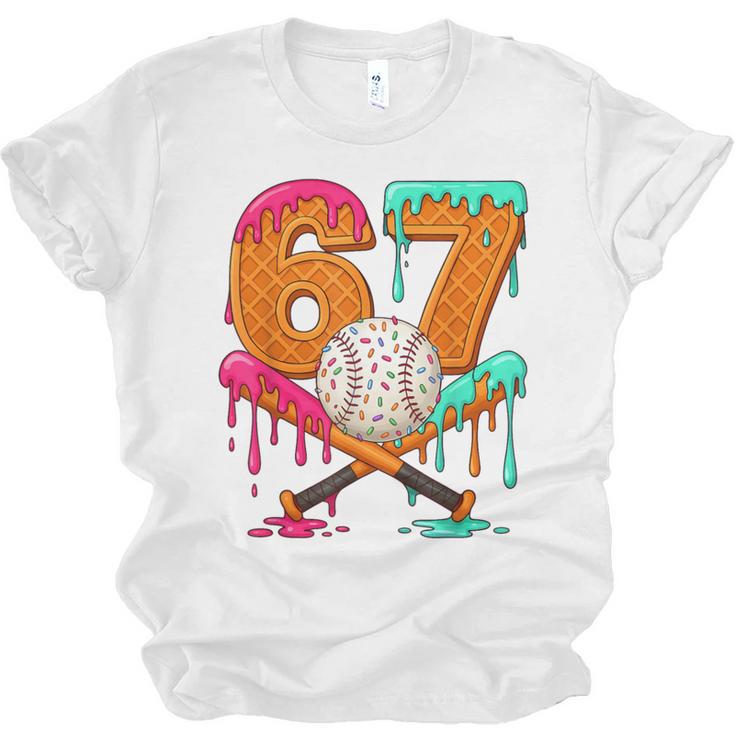 67 Ice Cream Drip Baseball Number 67 Player 67th Birthday Unisex Jersey T-Shirt