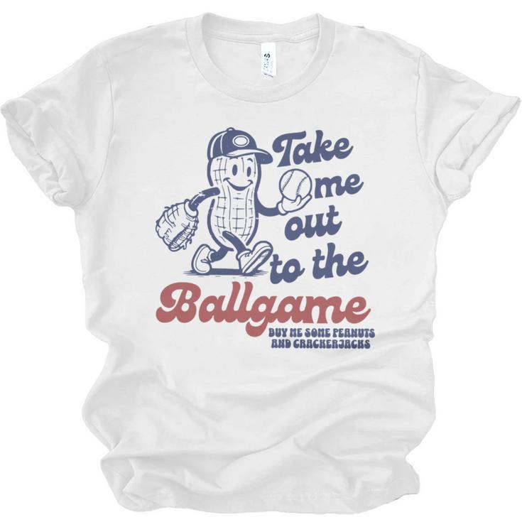 Take Me Out To The Ball Game Retro Peanuts Baseball Sports Unisex Jersey T-Shirt