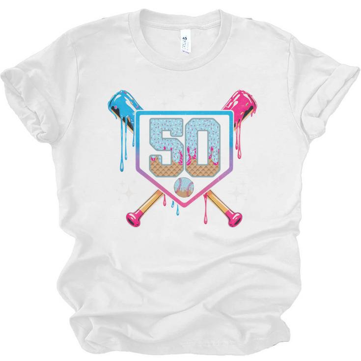 Baseball 50 Year Old Ice Cream Drip 50th Birthday Number 50 Unisex Jersey T-Shirt