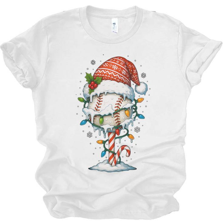 Baseball Christmas Ball Hat Snow Winter Premium Tri-Blend Unisex Jersey T-Shirt