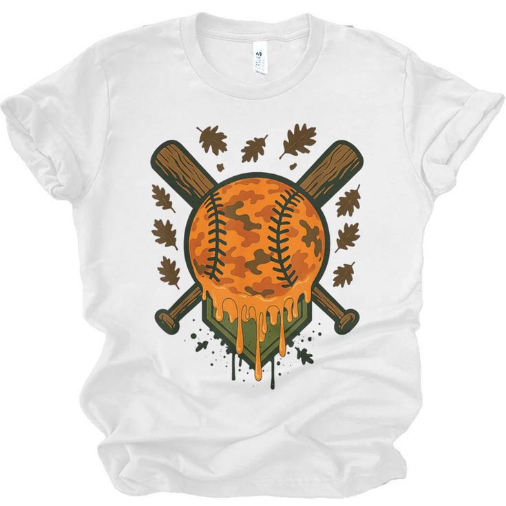 Baseball Drip Ice Cream Dripping Blaze Hunter Orange Camo Unisex Jersey T-Shirt