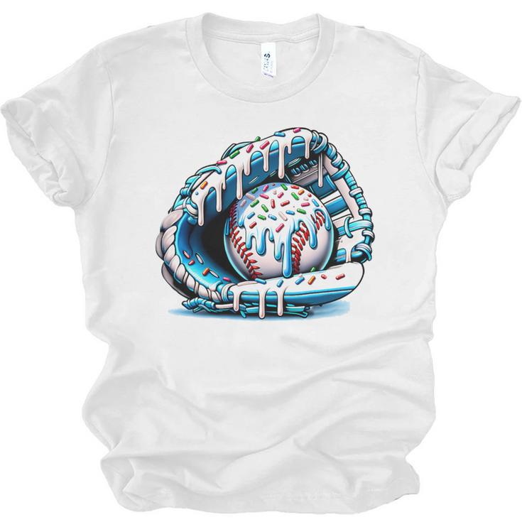 Baseball Drip Ice Cream Sprinkles Baseball Glove Premium Tri-Blend Unisex Jersey T-Shirt