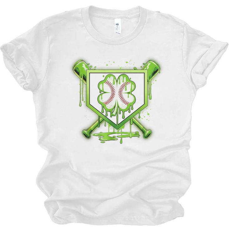 Baseball Icecream St Patrick's Day Lucky Charm Shamrock Drip Unisex Jersey T-Shirt