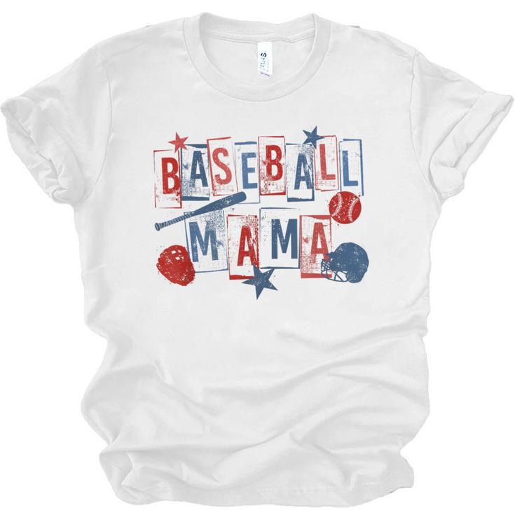 Baseball Mama Mom Mother Vintage Game Day Unisex Jersey T-Shirt