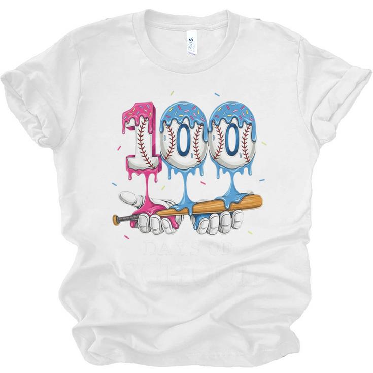 Baseball Player 100 Days Of School Sports Ice Cream Drip Premium Tri-Blend Unisex Jersey T-Shirt