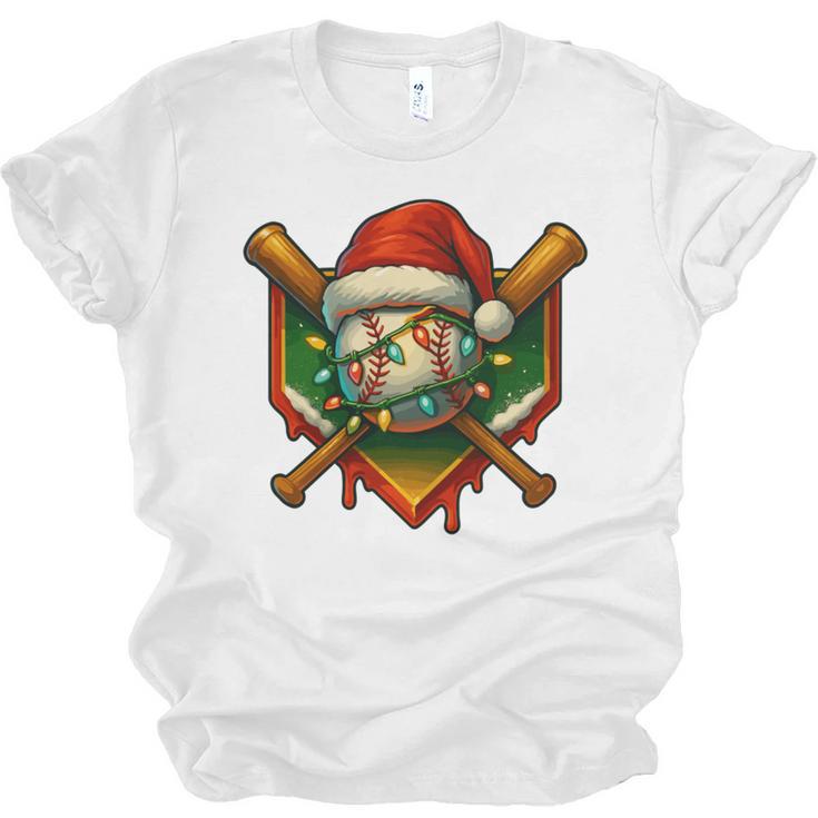 Baseball Xmas Christmas Baseball Ice Cream Drip Boys Unisex Jersey T-Shirt