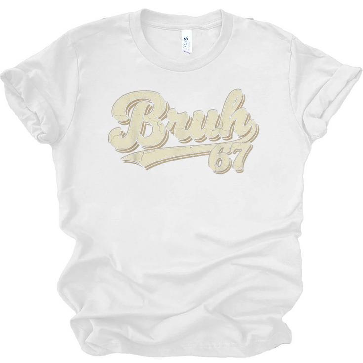 Bruh 67 Baseball Style Meme Slang Sports Number Graphic Unisex Jersey T-Shirt