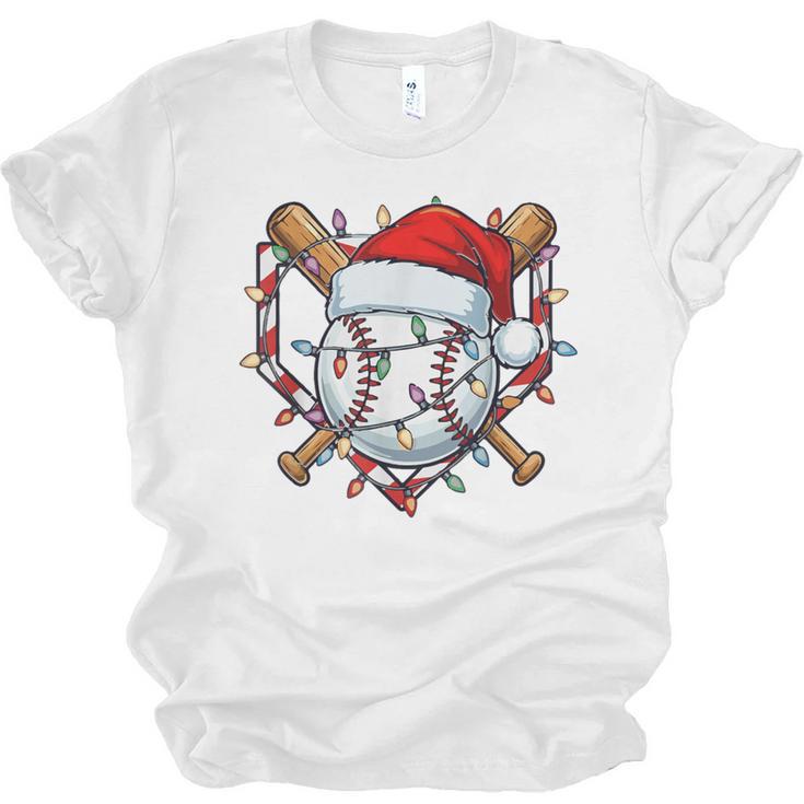 Christmas Baseball Santa Hat For Baseball Players Fans Unisex Jersey T-Shirt