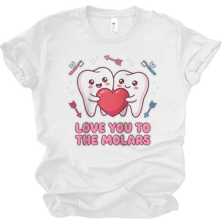 Cute Dentist Valentine Love You To The Molars Teeth Pun Raglan Baseball Tee Unisex Jersey T-Shirt