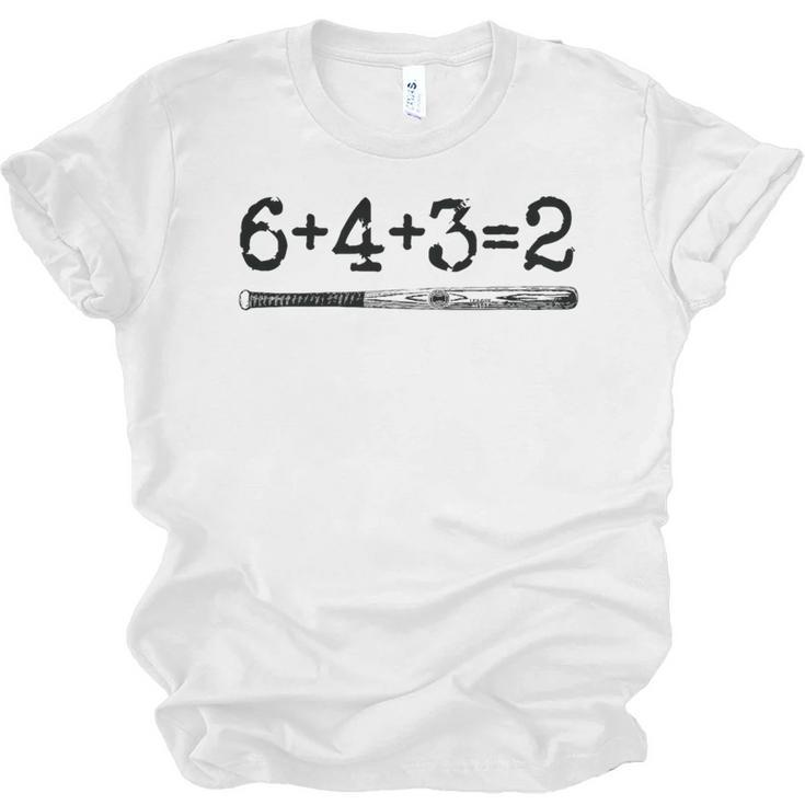 Double Play 6 4 3 2 Vintage Baseball Math Softball Player Premium Tri-Blend Unisex Jersey T-Shirt