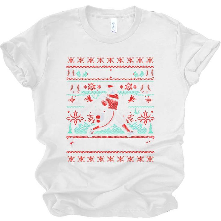 Ho Ho Homerun Baseball Ugly Christmas Sweater Party Hitter Unisex Jersey T-Shirt
