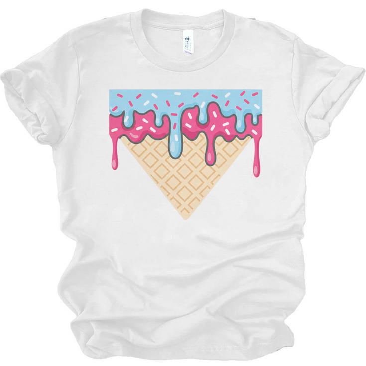 Ice Cream Baseball Cone Dripping Sprinkles Kids Boys Summer Premium Tri-Blend Unisex Jersey T-Shirt