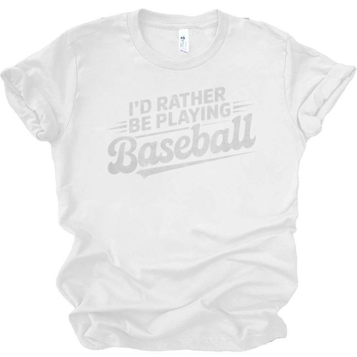 I'd Rather Be Playing Baseball Player Coach Fan Game Day Tee Premium Tri-Blend Unisex Jersey T-Shirt