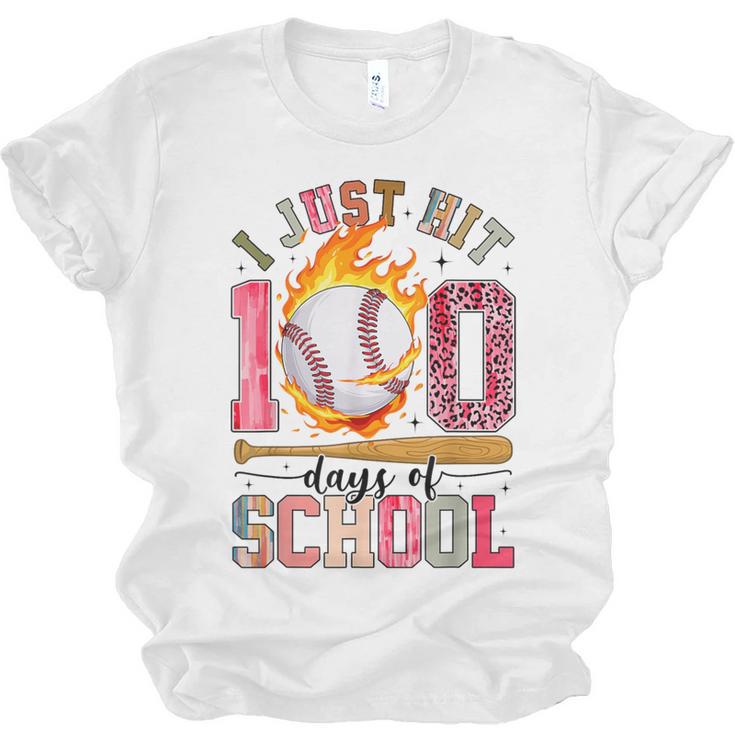 I Just Hit 100 Days Of School Baseball Lovers Fans Boys Kids Unisex Jersey T-Shirt