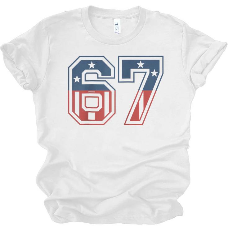 Number 67 USA Raglan Baseball Tee Unisex Jersey T-Shirt