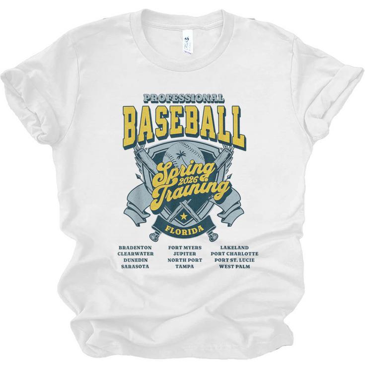 Professional Baseball Spring Training 2026 Florida Cities Unisex Jersey T-Shirt