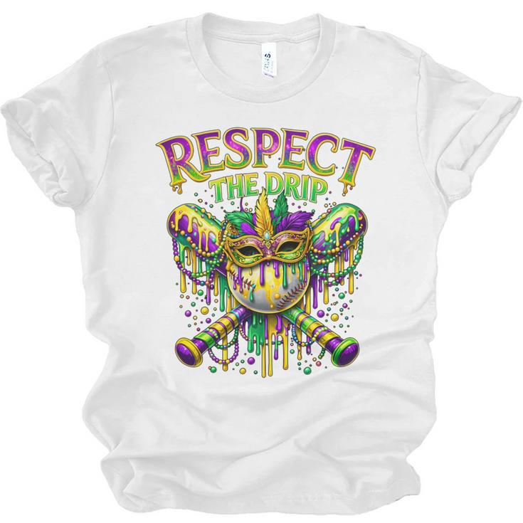 Respect The Drip Mardi Gras Baseball Ice Cream Boys Carnival Unisex Jersey T-Shirt