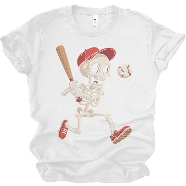 Skeleton Batting Baseball Halloween Boys Men Kids Unisex Jersey T-Shirt