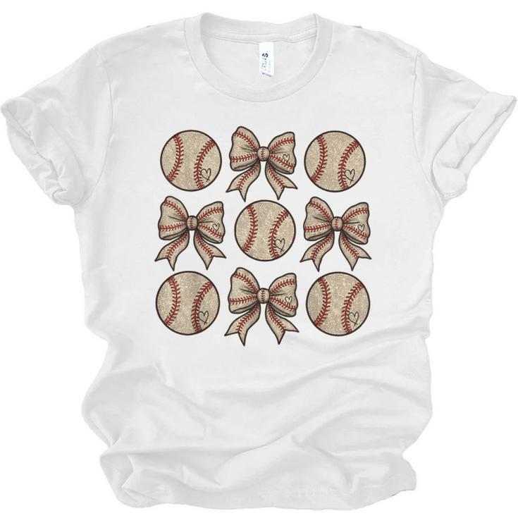 Soccer Bow Game Day Baseball Coquette Bow Women Girls Unisex Jersey T-Shirt