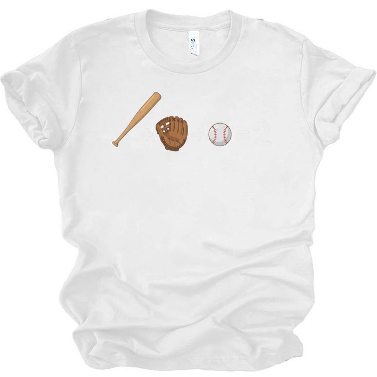 Sports Math Equation Baseball Bat Ball Glove Graphic Teacher Unisex Jersey T-Shirt