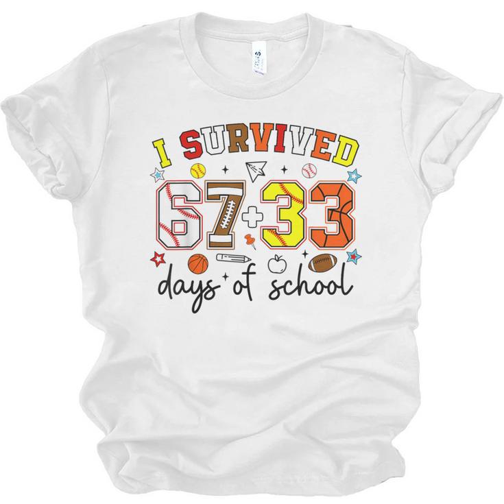I Survived 6733 Days Baseball Football Softball 100 Days Unisex Jersey T-Shirt