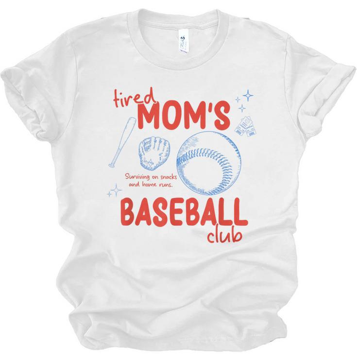 Tired Baseball Mom Club Baseball Mama Mother's Day Unisex Jersey T-Shirt