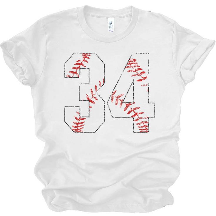 Vintage Distressed Baseball Number 34 Jersey Player Uniform Unisex Jersey T-Shirt