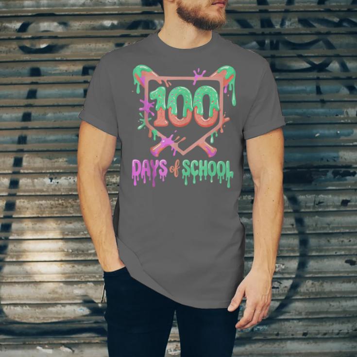 100 Days Of School Baseball Ice Cream Drip 100th Day Player Unisex Jersey T-Shirt