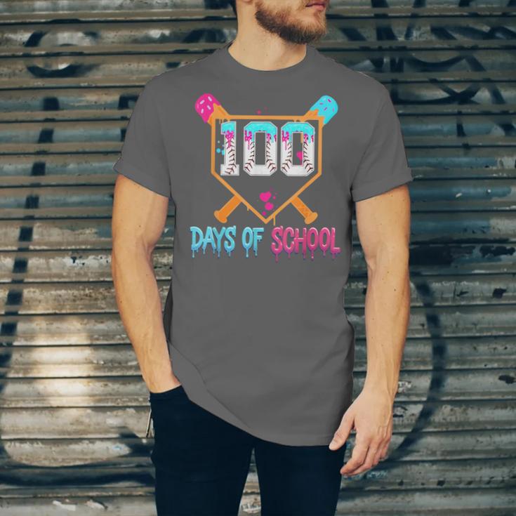 100 Days Of School Baseball Ice Cream Drip 100th Day School Unisex Jersey T-Shirt 100 Days Of School Baseball Ice Cream Drip 100th Day School Unisex Jersey T-Shirt