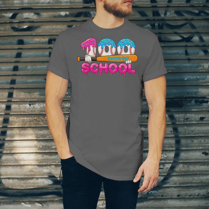 100 Days Of School Baseball Ice Cream Drip For Teacher Kid Unisex Jersey T-Shirt