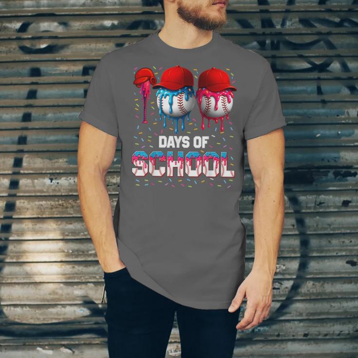 100 Days Of School Dripping Baseball 100th Day Teacher Boy Unisex Jersey T-Shirt